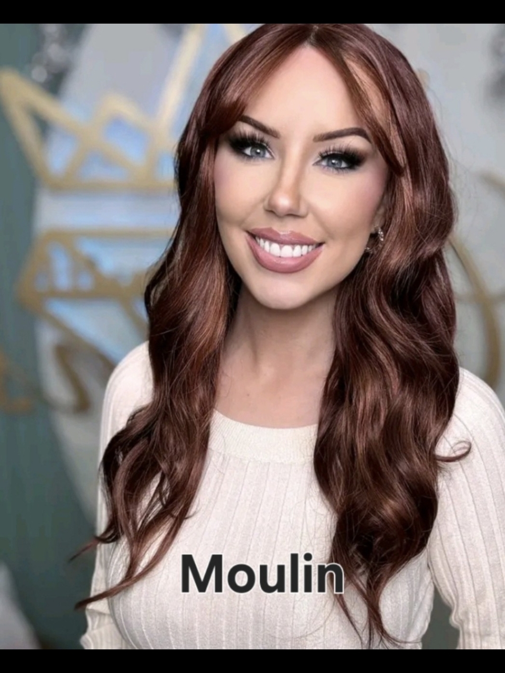 Chelsey Smith Crowns Moulin Long Wavy Copper Brown Wig